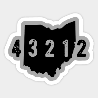 43212 Zip Code Grandview Columbus OHio Sticker